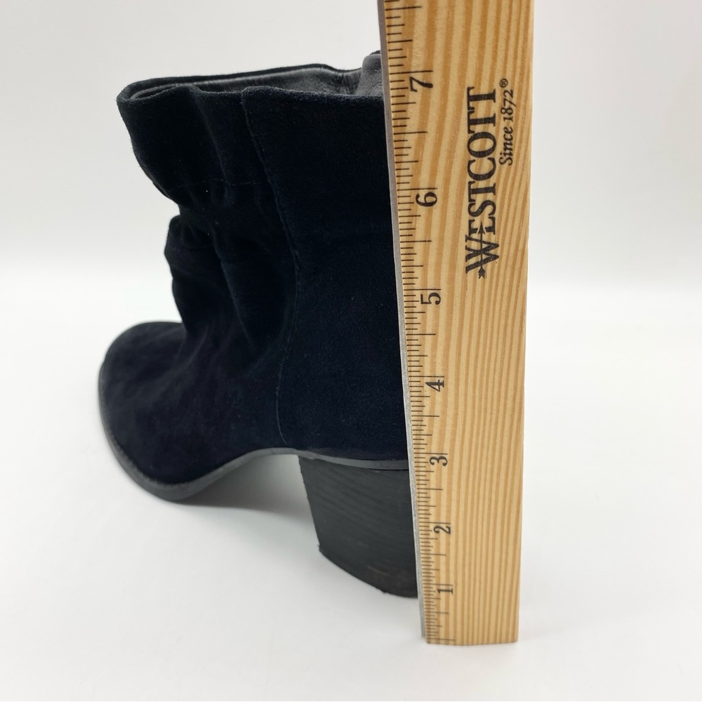 Jessica Simpson-Black Leather Ruched Ankle Bootie 9.5 - Picture 5 of 8